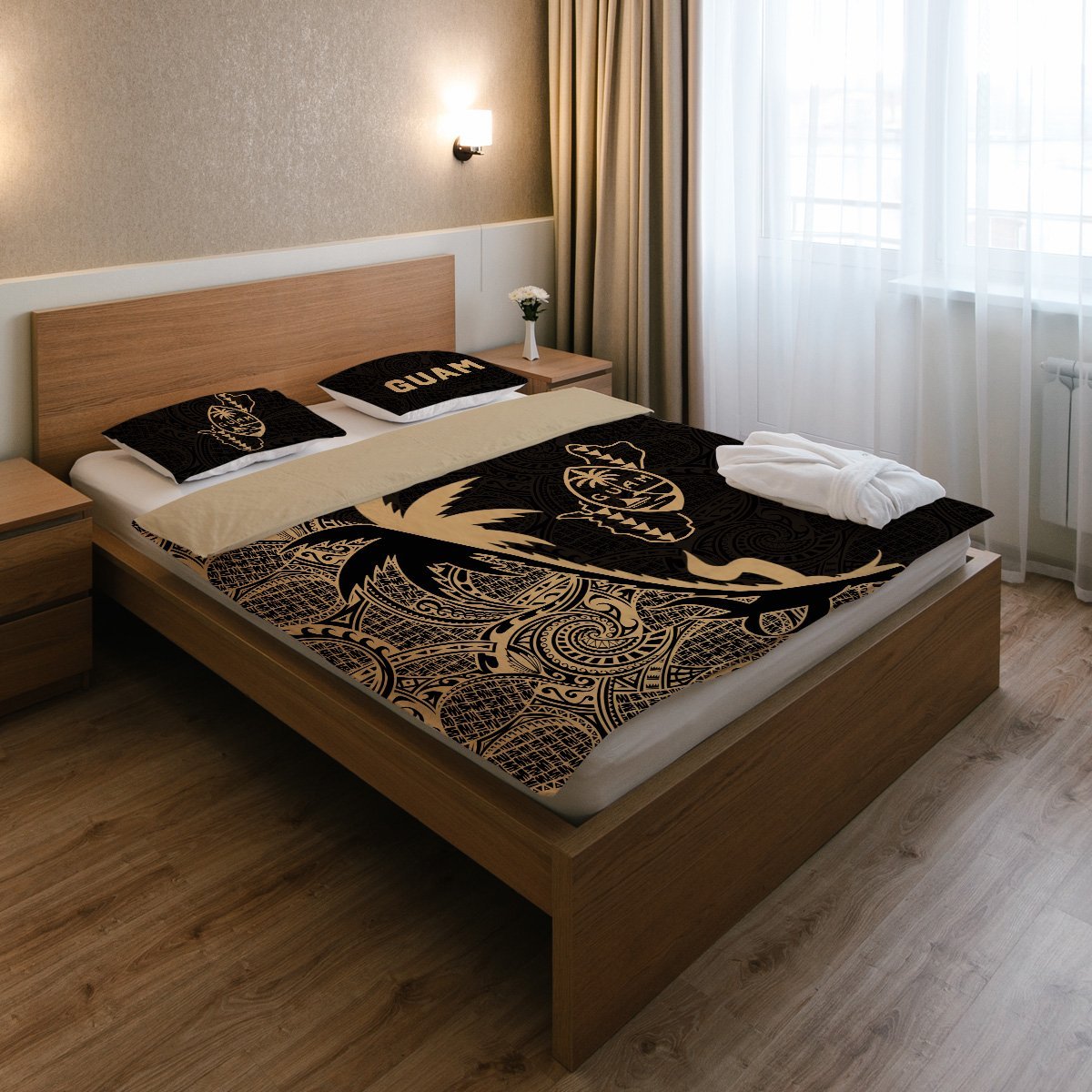 Guam Coconut Tree Bedding Set Gold - Vibe Hoodie Shop