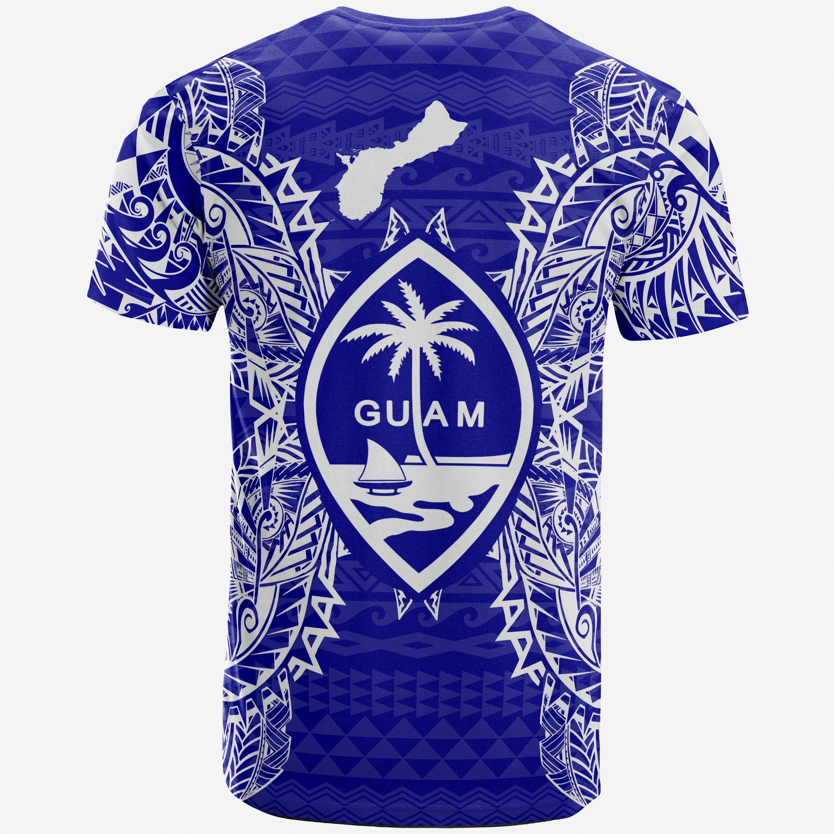 Vibe Hoodie Guam All T shirt - Guam Coat Of Arms Map Polynesian Tattoo Blue - Vibe Hoodie Shop