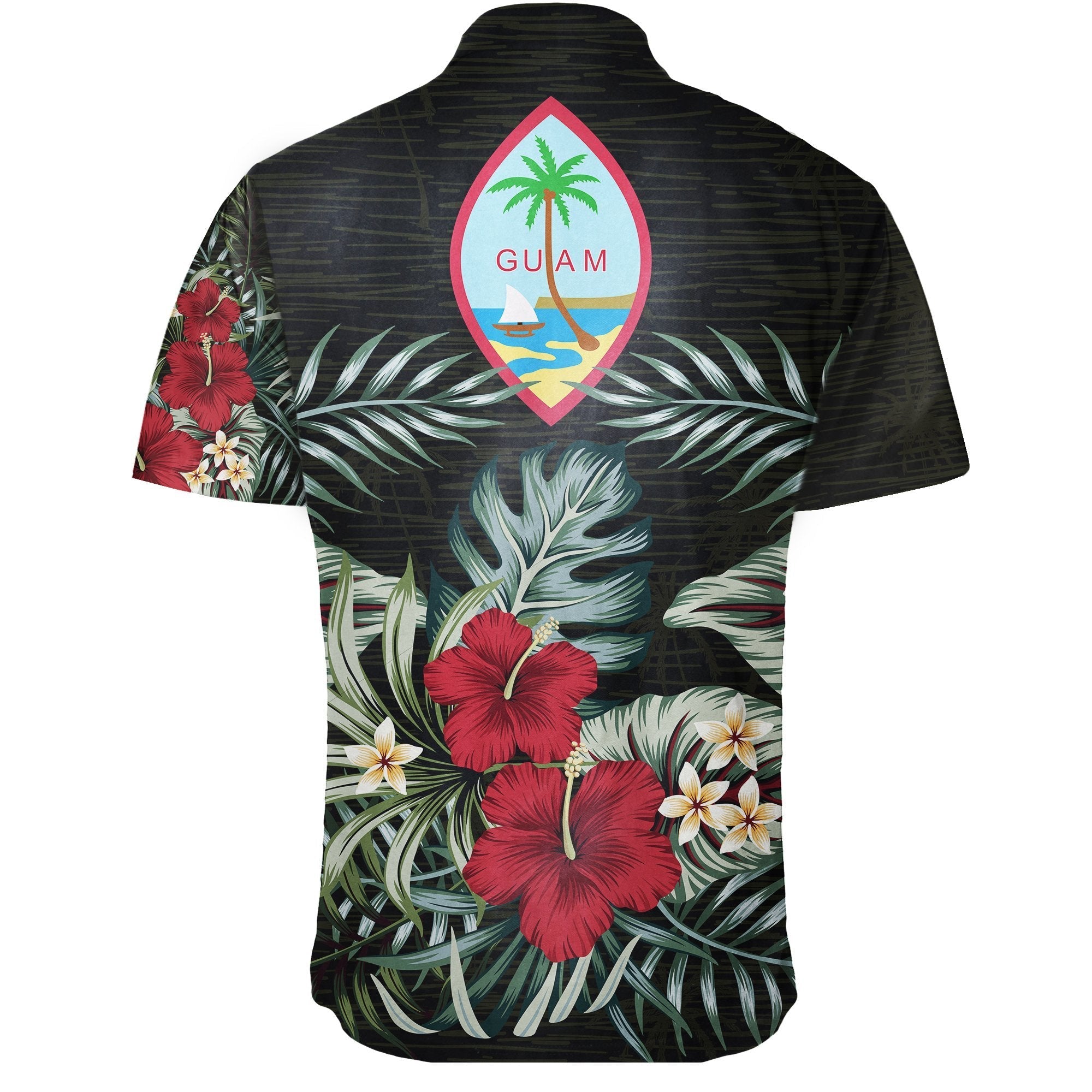 Guam Hibiscus Short Sleeve Shirt - Vibe Hoodie Shop