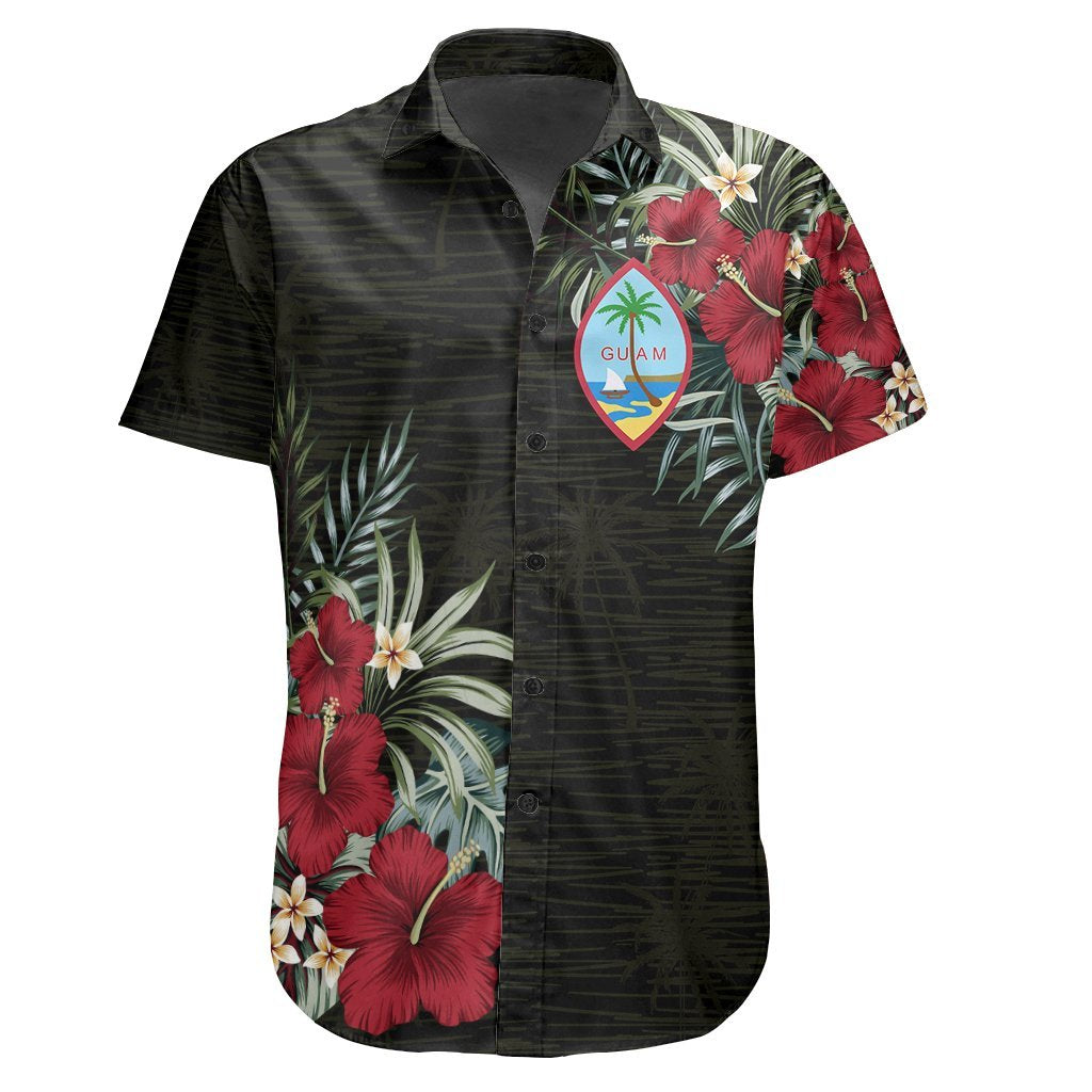 Guam Hibiscus Short Sleeve Shirt - Vibe Hoodie Shop