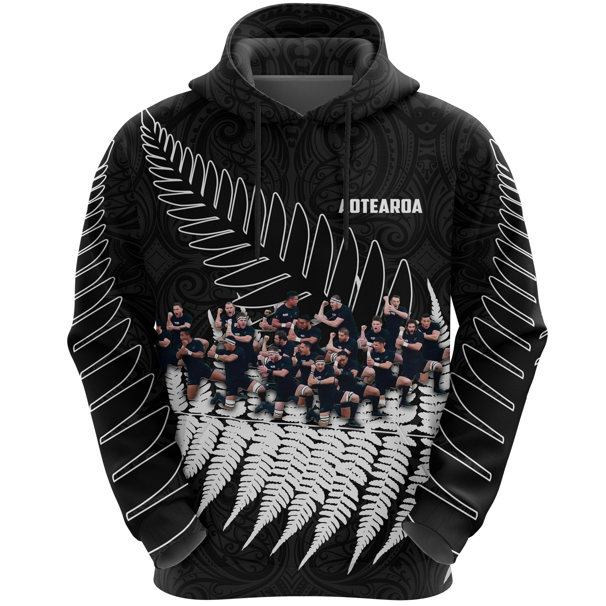 New Zealand Haka Rugby Hoodie - Best Silver Fern Black - Vibe Hoodie Shop