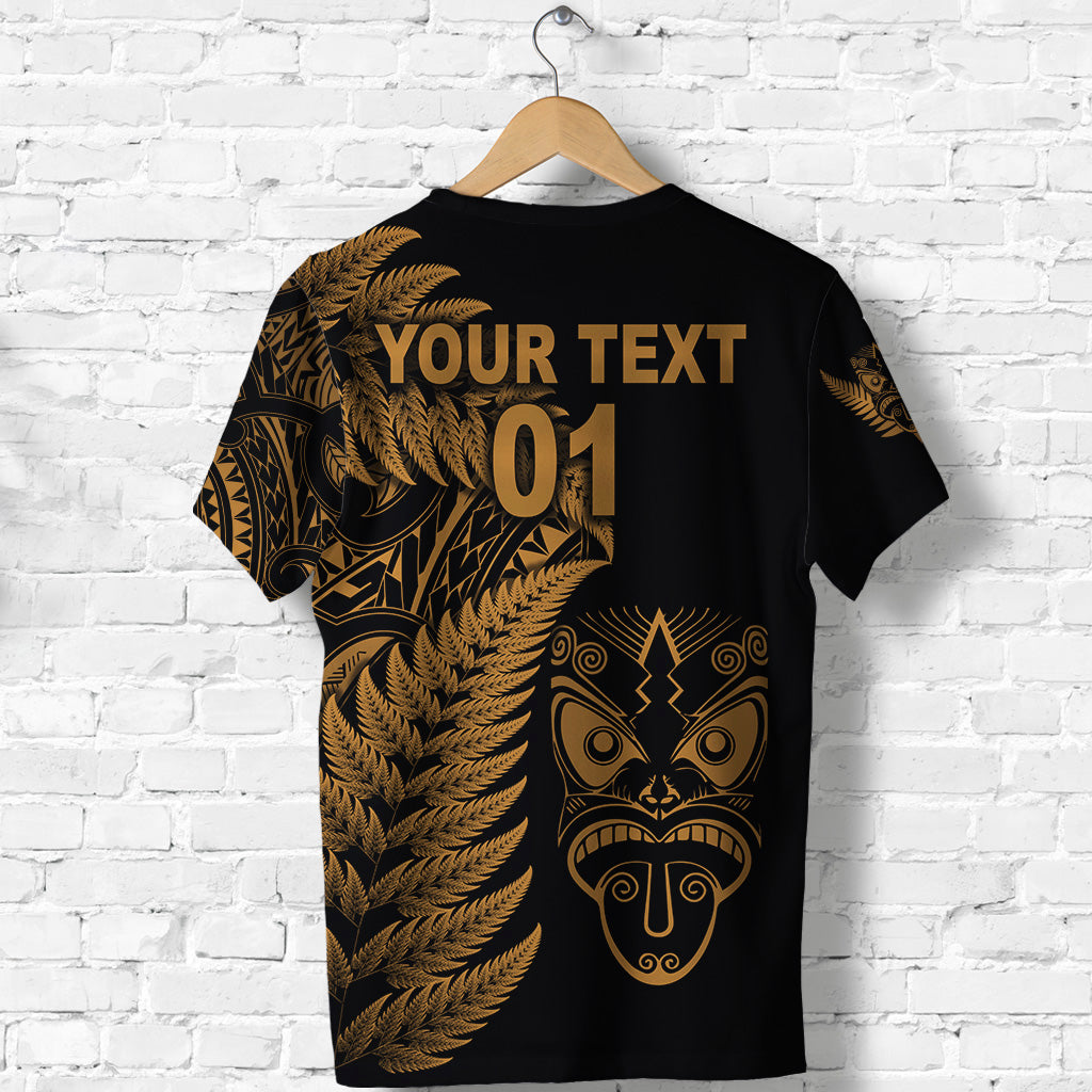 (Custom Personalised) New Zealand Haka Rugby Maori T shirt Silver Fern Vibes - Gold - Vibe Hoodie Shop