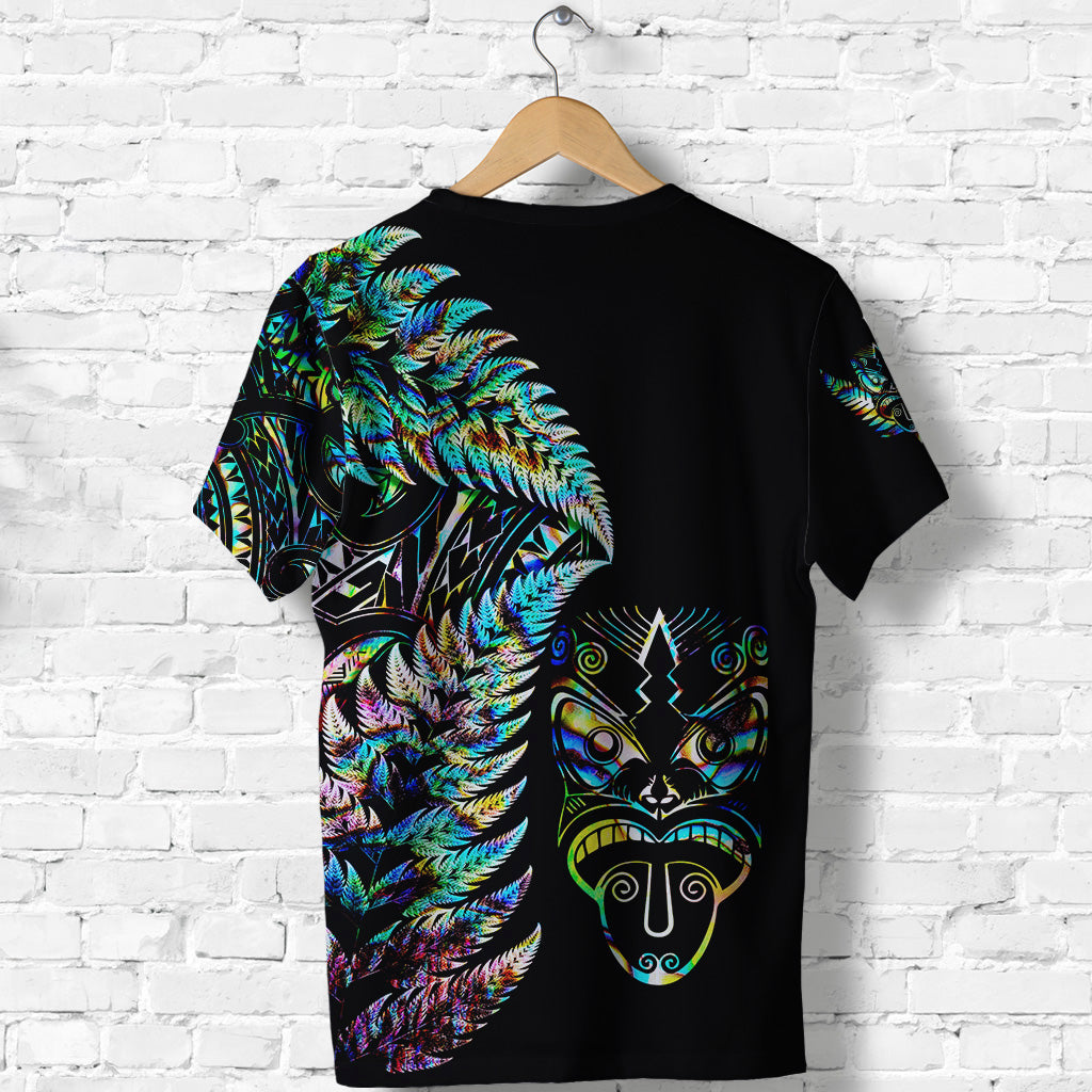 New Zealand Haka Rugby Maori T shirt Silver Fern Vibes - Paua Shell - Vibe Hoodie Shop