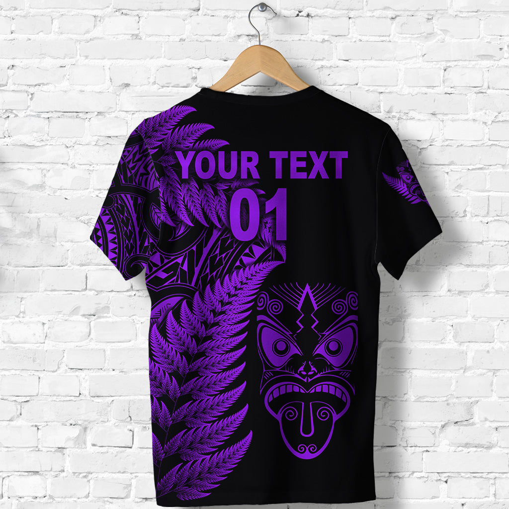 (Custom Personalised) New Zealand Haka Rugby Maori T shirt Silver Fern Vibes - Purple - Vibe Hoodie Shop