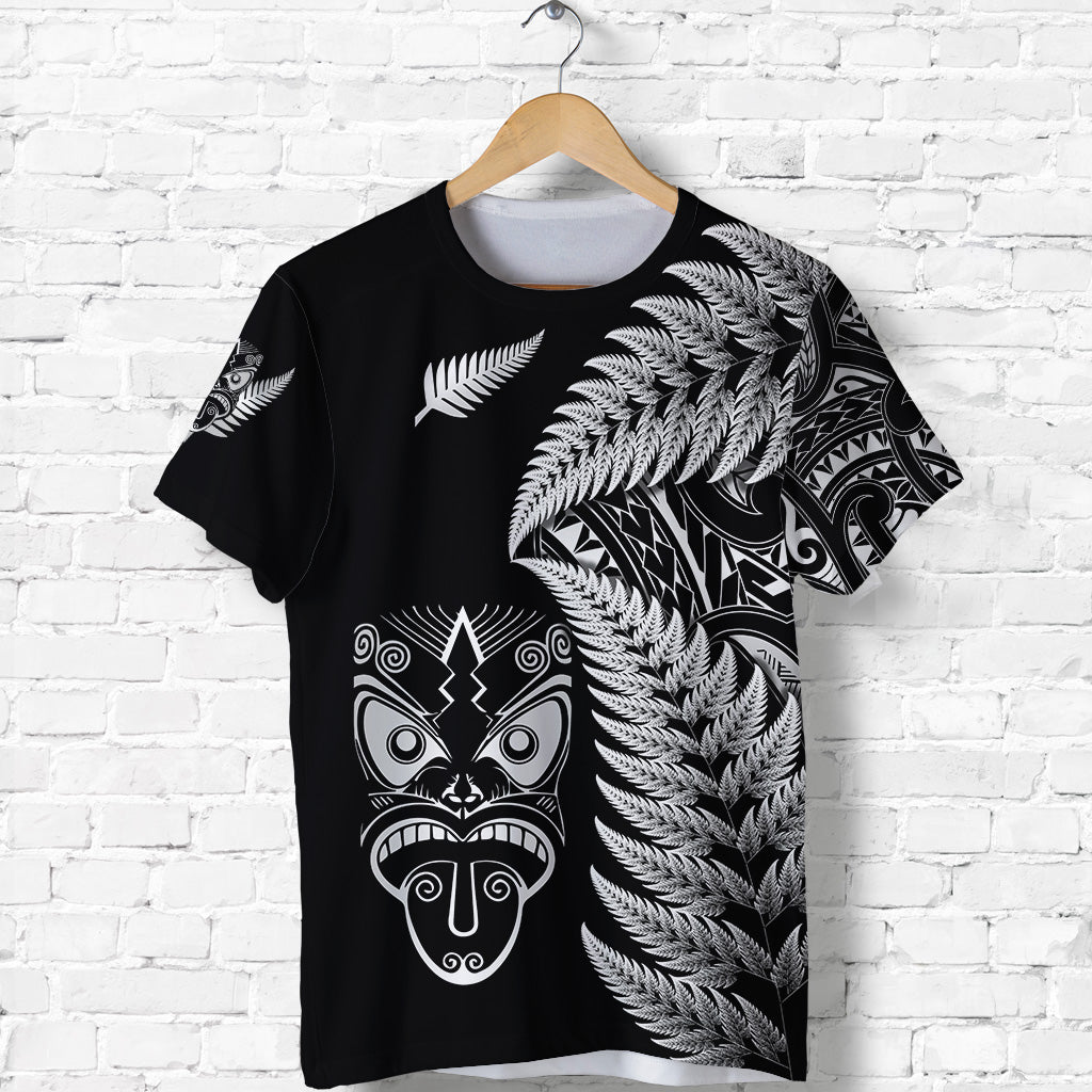 New Zealand Haka Rugby Maori T shirt Silver Fern Vibes - Black - Vibe Hoodie Shop