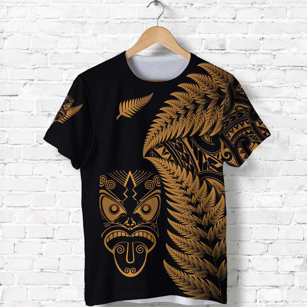 (Custom Personalised) New Zealand Haka Rugby Maori T shirt Silver Fern Vibes - Gold - Vibe Hoodie Shop