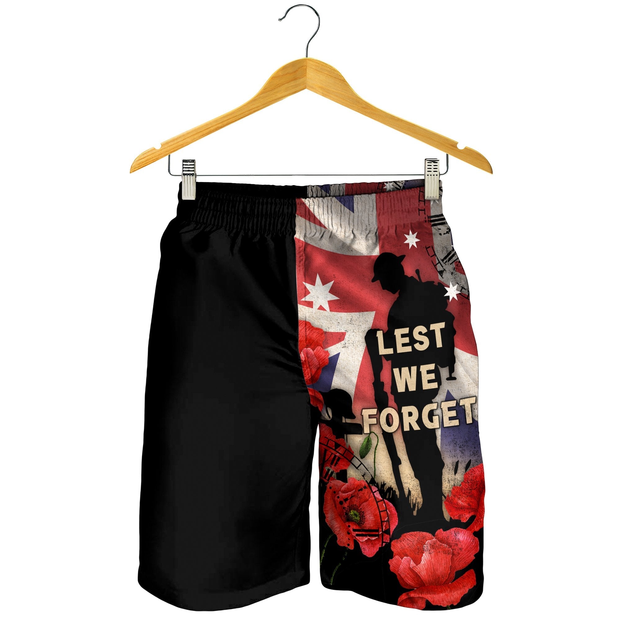 ANZAC Men's Shorts - A Day We Will Never Forget - Vibe Hoodie Shop