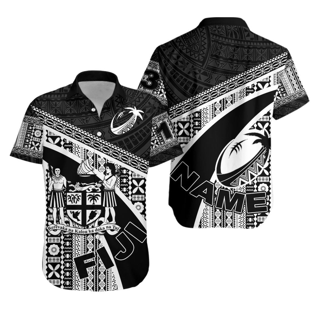 (Custom Personalised) Fiji Tapa Hawaiian Shirt Simple Rugby - Custom Text and Number - Vibe Hoodie Shop