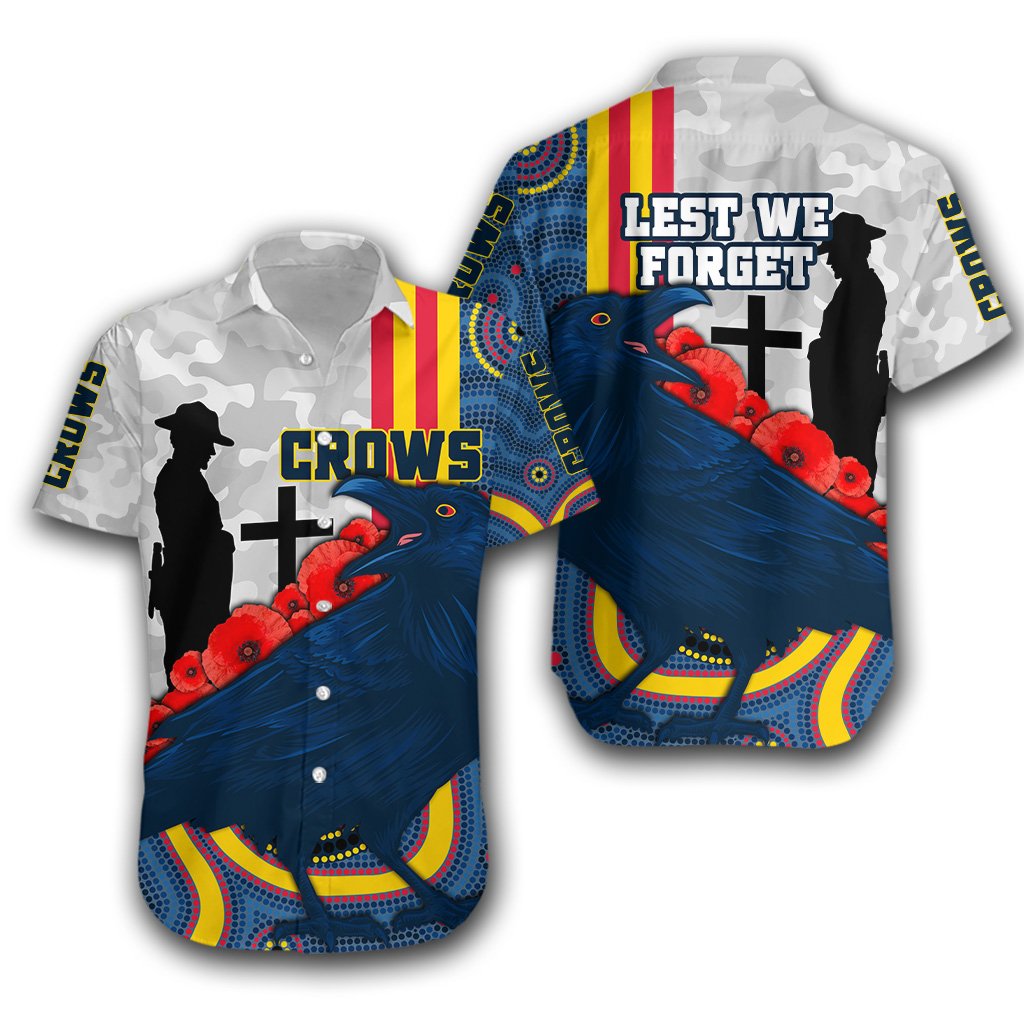 Adelaide Hawaiian Shirt Special Crows ANZAC Day - Vibe Hoodie Shop