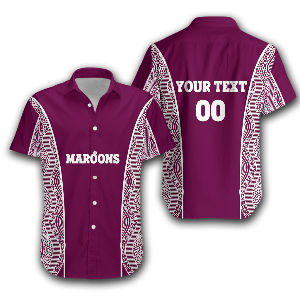 (Custom Personalised) Queensland Hawaiian Shirt Maroons Simple Aboriginal LT16 - Vibe Hoodie Shop