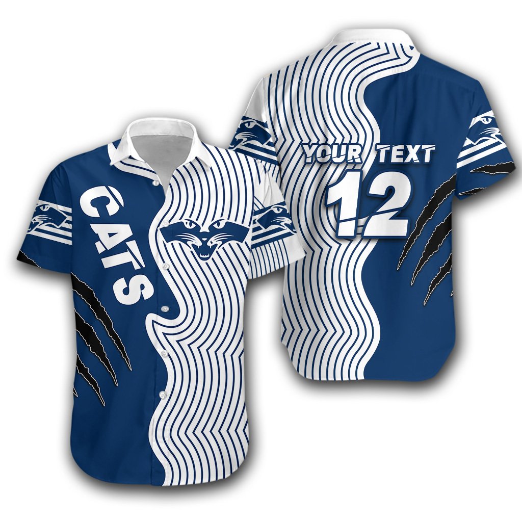 (Custom Personalised) Geelong Hawaiian Shirt Cats Indigenous - Vibe Hoodie Shop