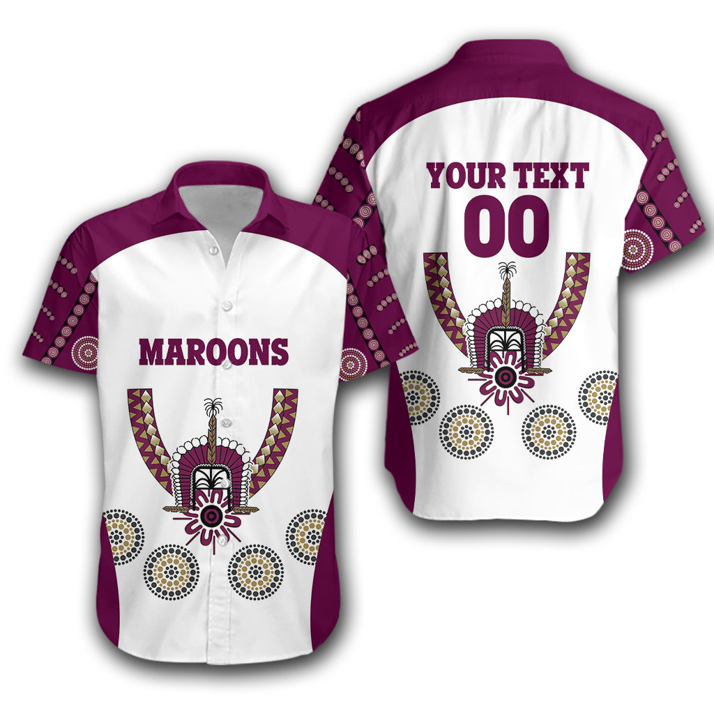 (Custom Personalised) Queensland Hawaiian Shirt Maroons Aboriginal Sport Style LT16 - Vibe Hoodie Shop