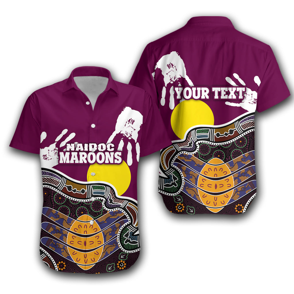 (Custom Personalised) Queensland NAIDOC Week Hawaiian Shirt Maroons Aboriginal Style LT16 - Vibe Hoodie Shop