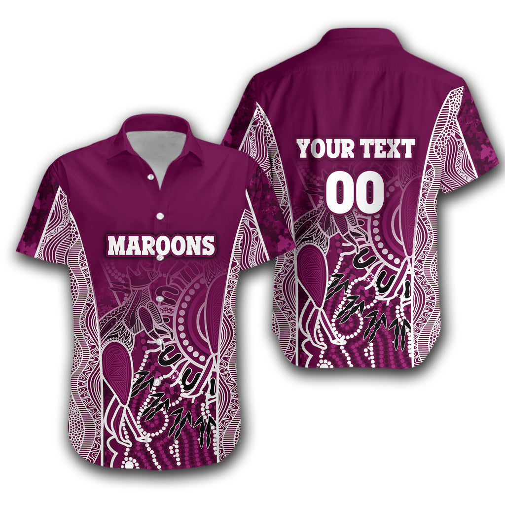 (Custom Personalised) Queensland Hawaiian Shirt Maroons Simple Style LT16 - Vibe Hoodie Shop