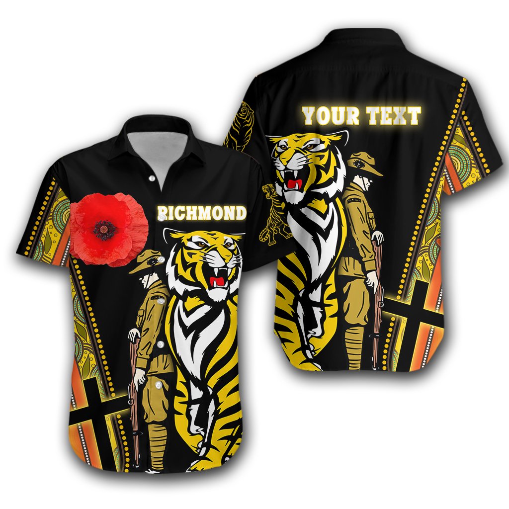 (Custom Personalised) Richmond Premier Hawaiian Shirt Tiger And Soldiers - Vibe Hoodie Shop