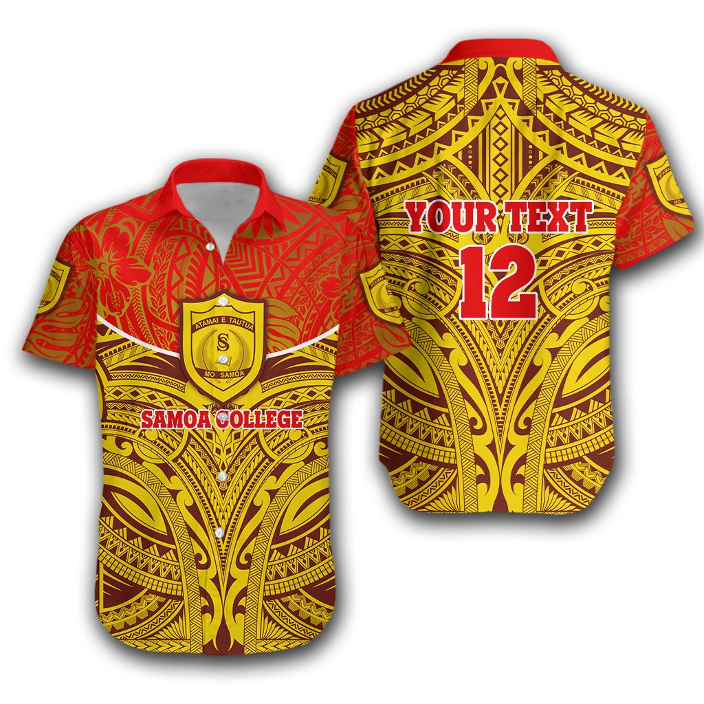 (Custom Personalised) Samoa College Hawaiian Shirt Polynesian Royal Style Version 2 - Vibe Hoodie Shop