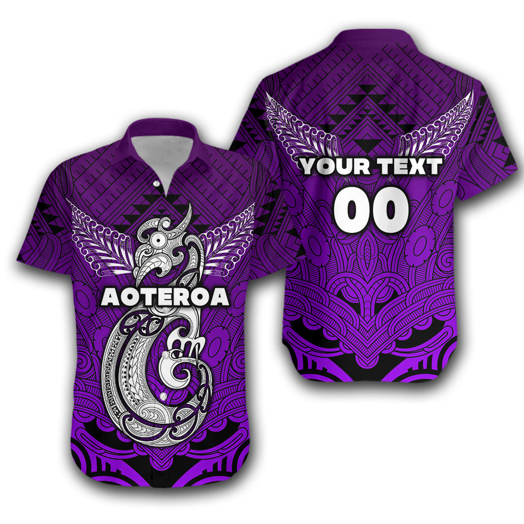 (Custom Personalised) Maori Aotearoa Manaia Hawaiian Shirt Simple Sport Style - Purple LT16 - Vibe Hoodie Shop