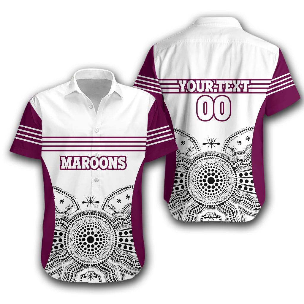 (Custom Personalised) Queensland Hawaiian Shirt Maroons Simple Sport Style LT16 - Vibe Hoodie Shop