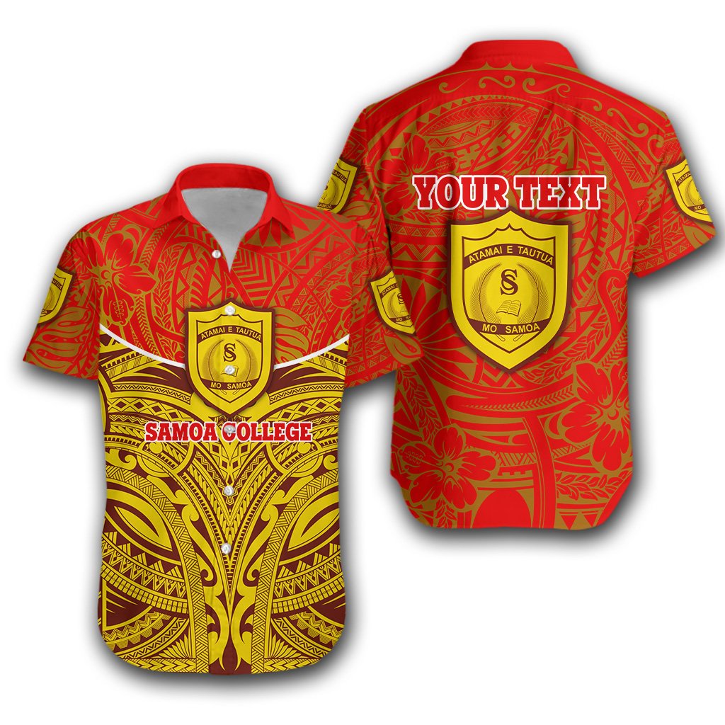 (Custom Personalised) Samoa College Hawaiian Shirt Polynesian Royal Style - Vibe Hoodie Shop