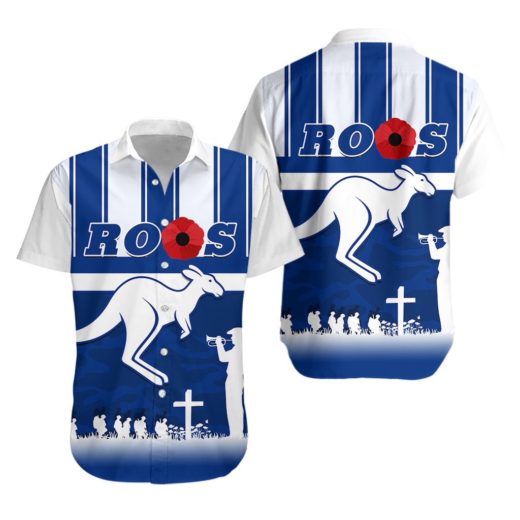 Melbourne Kangaroos Hawaiian Shirt Roos ANZAC Day - Vibe Hoodie Shop