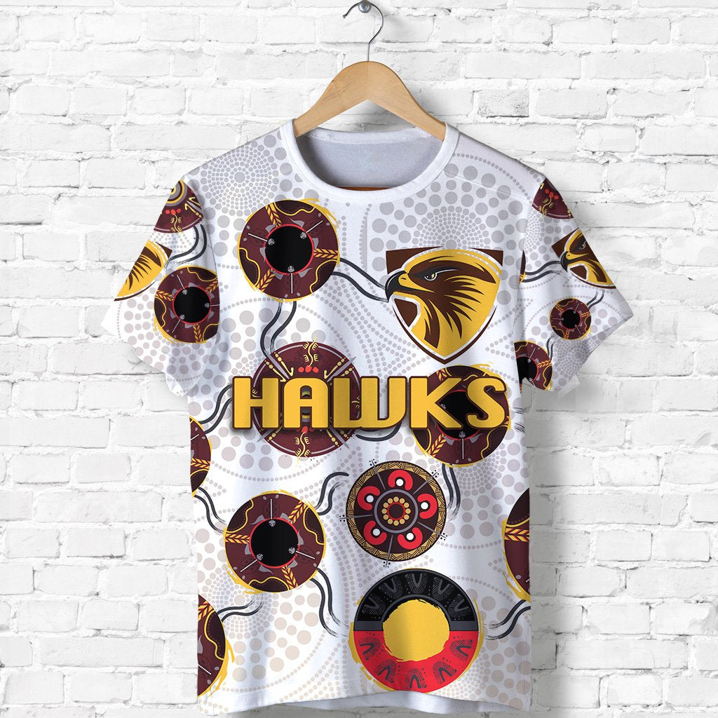 Hawthorn T shirt Hawks Indigenous - White - Vibe Hoodie Shop