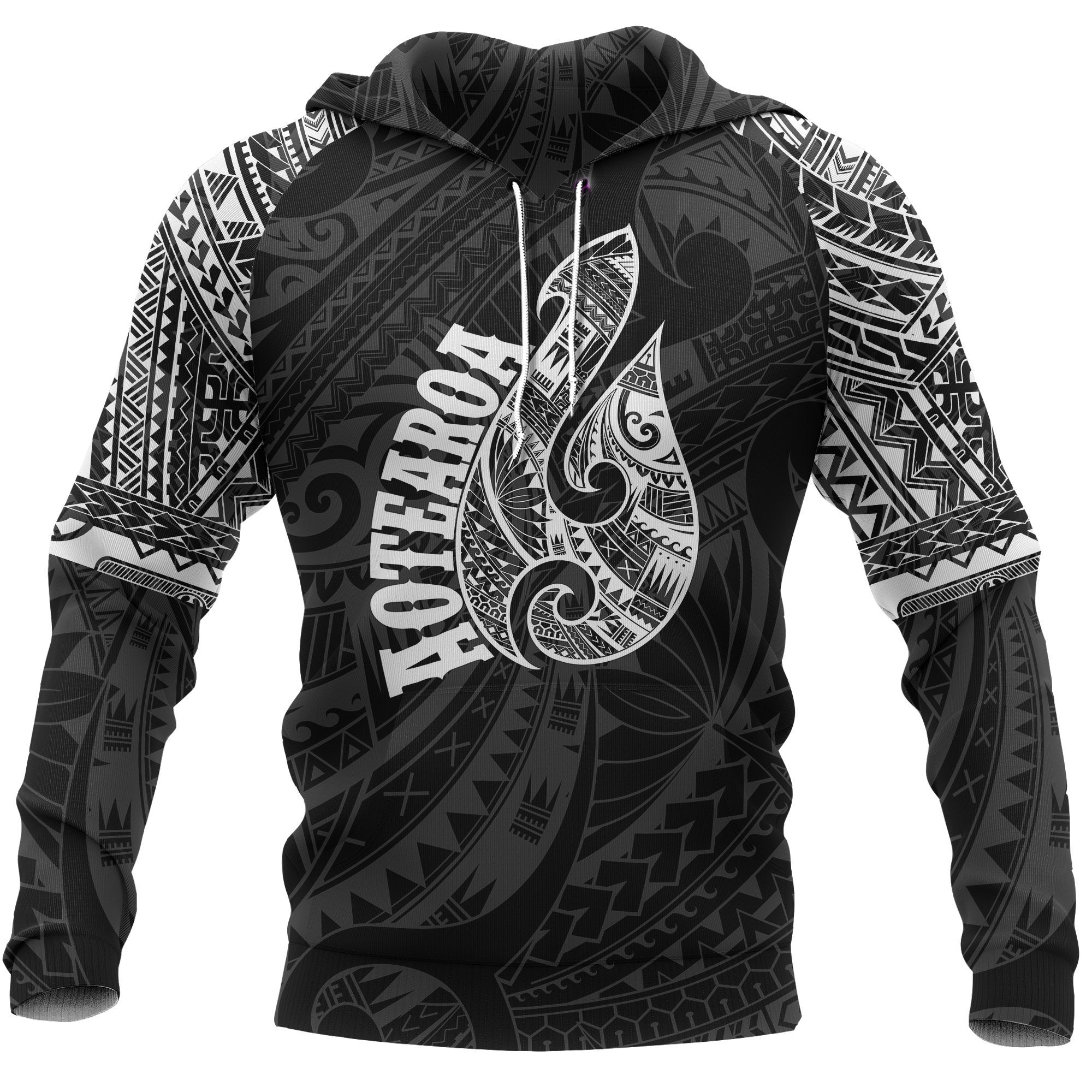 Maori Tattoo Hoodie, New Zealand Hei Matau All Over Print Hoodie - Vibe Hoodie Shop