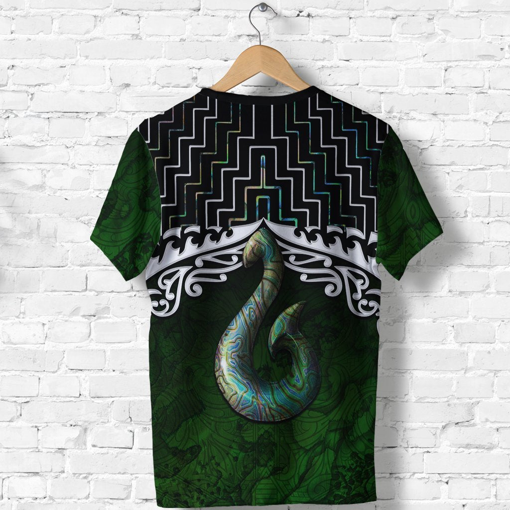 New Zealand Maori Shirt, Poutama Hei Matau Paua Shell T shirt - Vibe Hoodie Shop