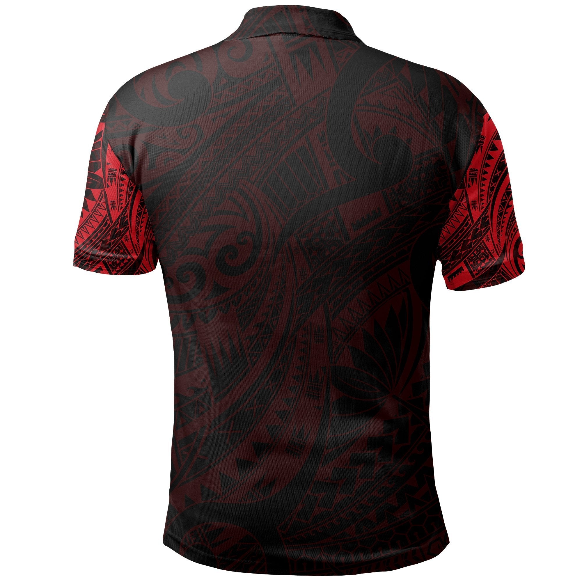 New Zealand Maori Polo, Polynesian Turtle Tattoo Polo Shirt Red - Vibe Hoodie Shop