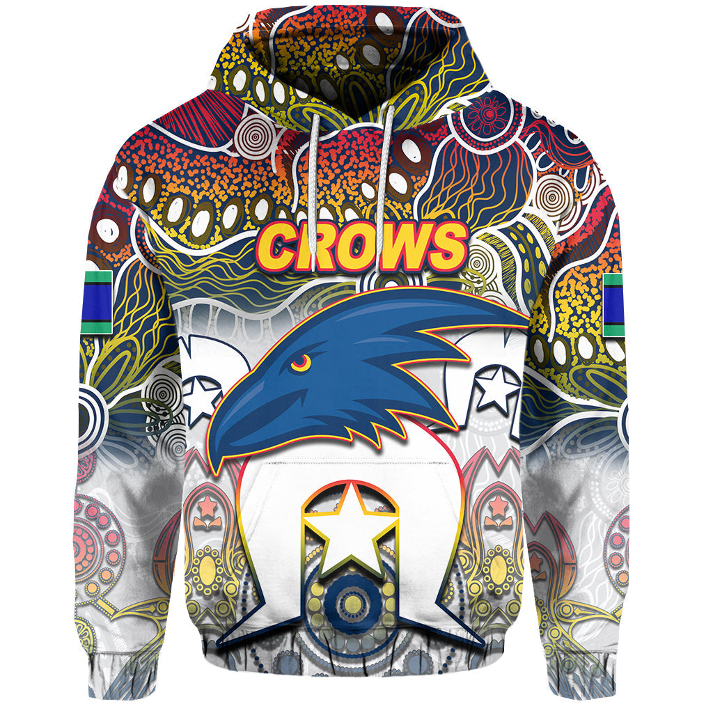 (Custom Personalised) Crows Australian Football Torres Strait Islanders Mix Aboriginal Hoodie LT6 - Vibe Hoodie Shop