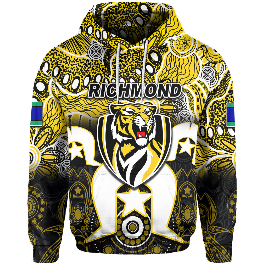 (Custom Personalised) Tigers Australian Football Torres Strait Islanders Mix Aboriginal Hoodie LT6 - Vibe Hoodie Shop