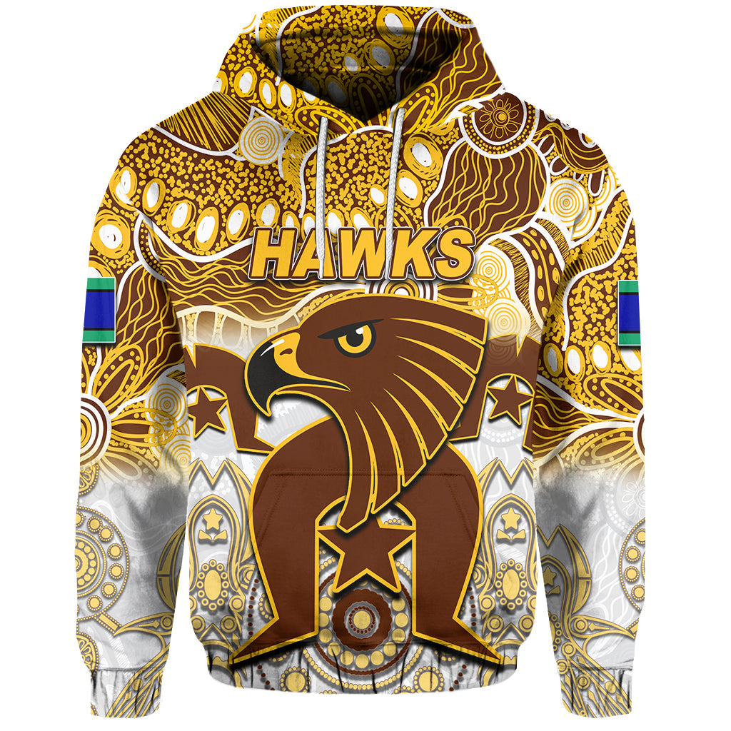 (Custom Personalised) Hawks Australian Football Torres Strait Islanders Mix Aboriginal Hoodie LT6 - Vibe Hoodie Shop