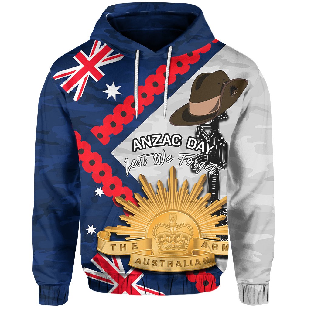 Australia Flag ANZAC Day Hoodie Army - Vibe Hoodie Shop