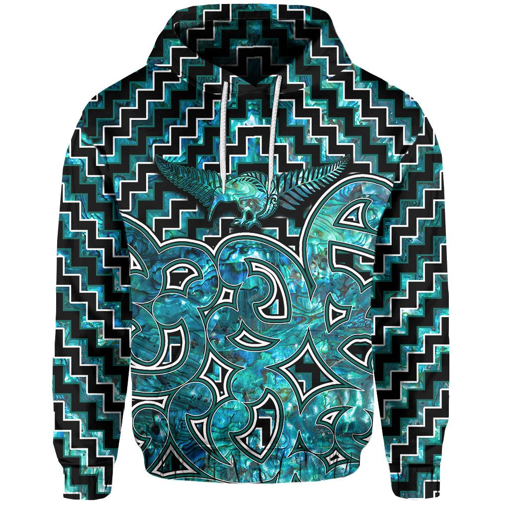 New Zealand Hoodie Maori Graphic Tee patterns Paua Shell LT6 - Vibe Hoodie Shop