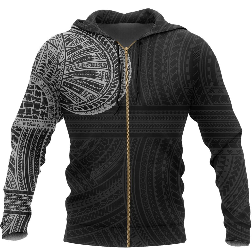 Tribal Hoodie, Polynesian Tattoo Zip Up Hoodie - Vibe Hoodie Shop