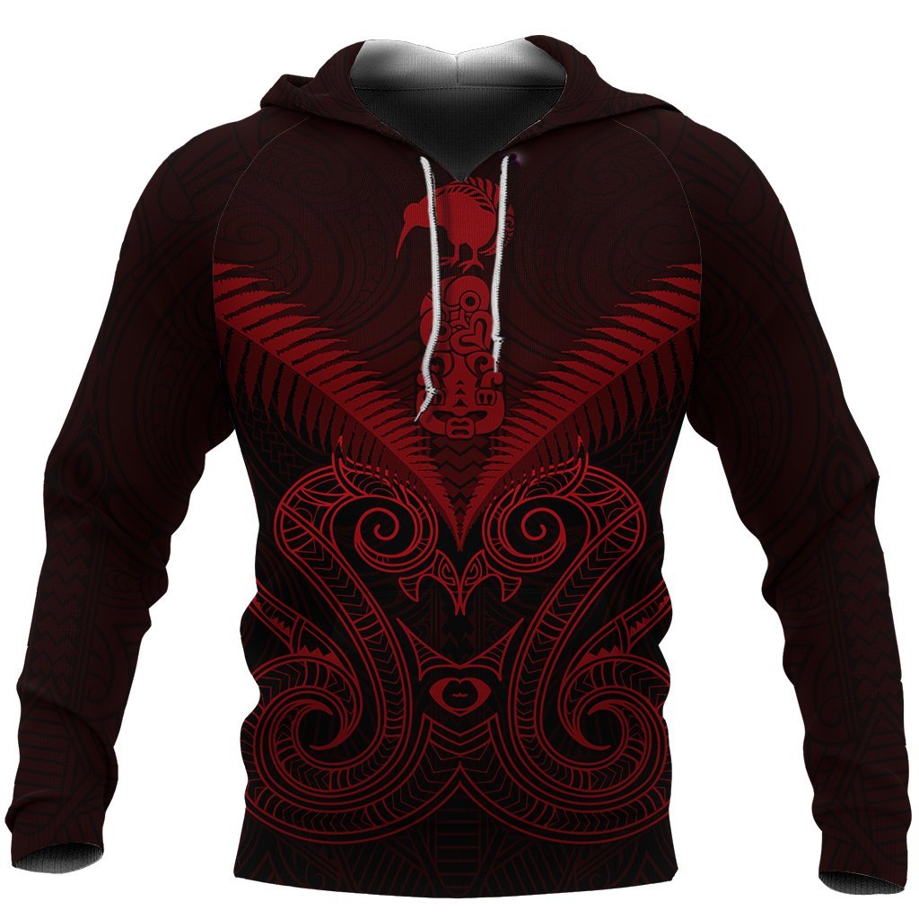 Maori Manaia New Zealand Hoodie Red - Vibe Hoodie Shop