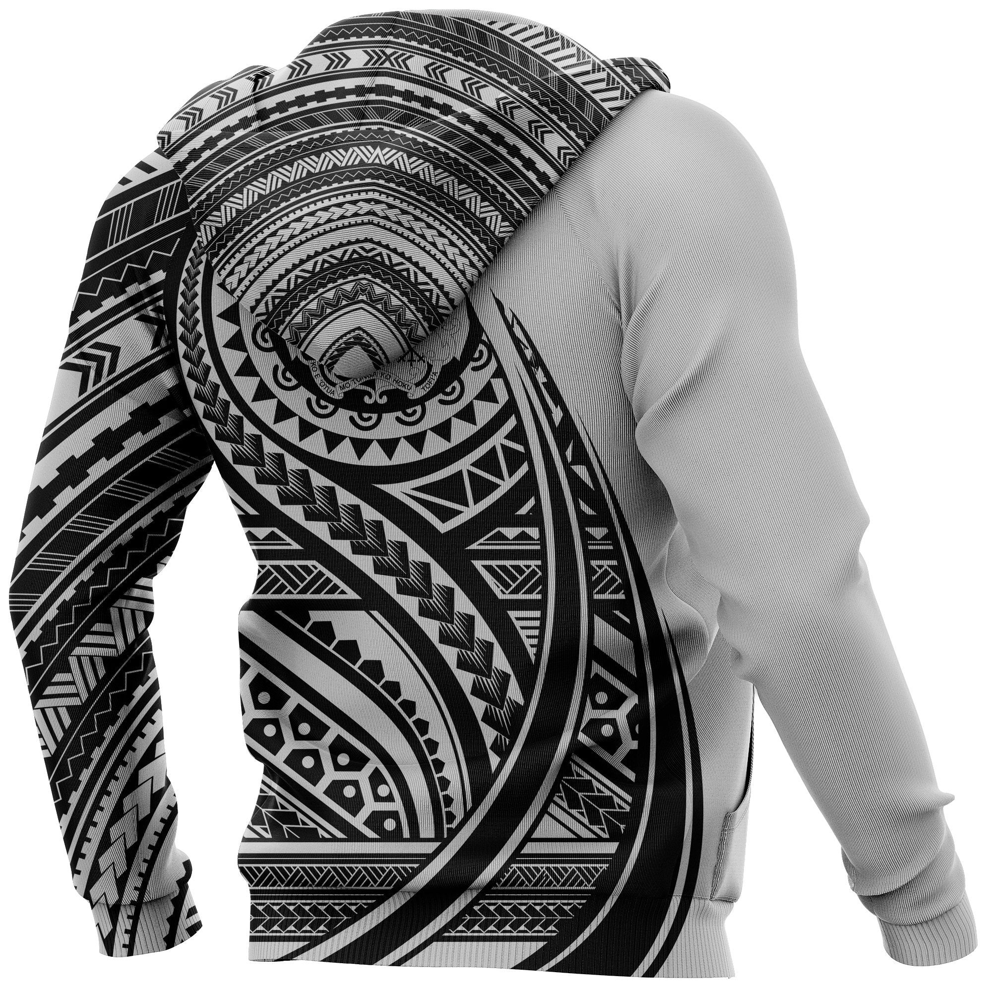 Hoodie Tonga Polynesian White - Tattoo Style - Vibe Hoodie Shop