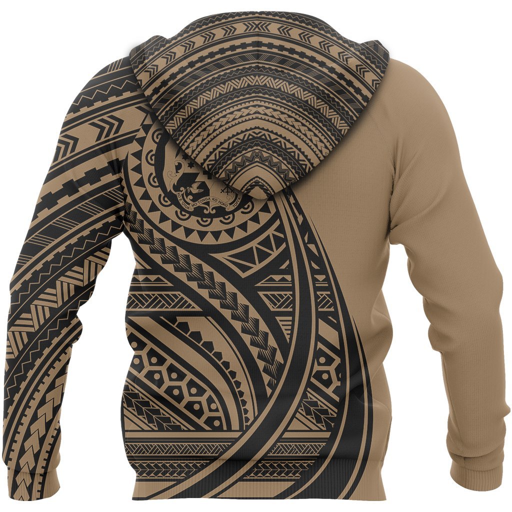 Zip Up Hoodie Tonga Polynesian Gold - Tattoo Style - Vibe Hoodie Shop