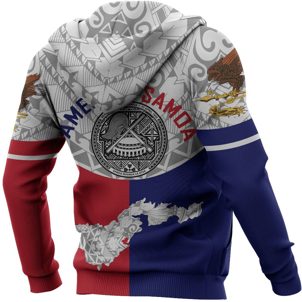 American Samoa Flag Zipper Hoodie - Semicircle - Vibe Hoodie Shop