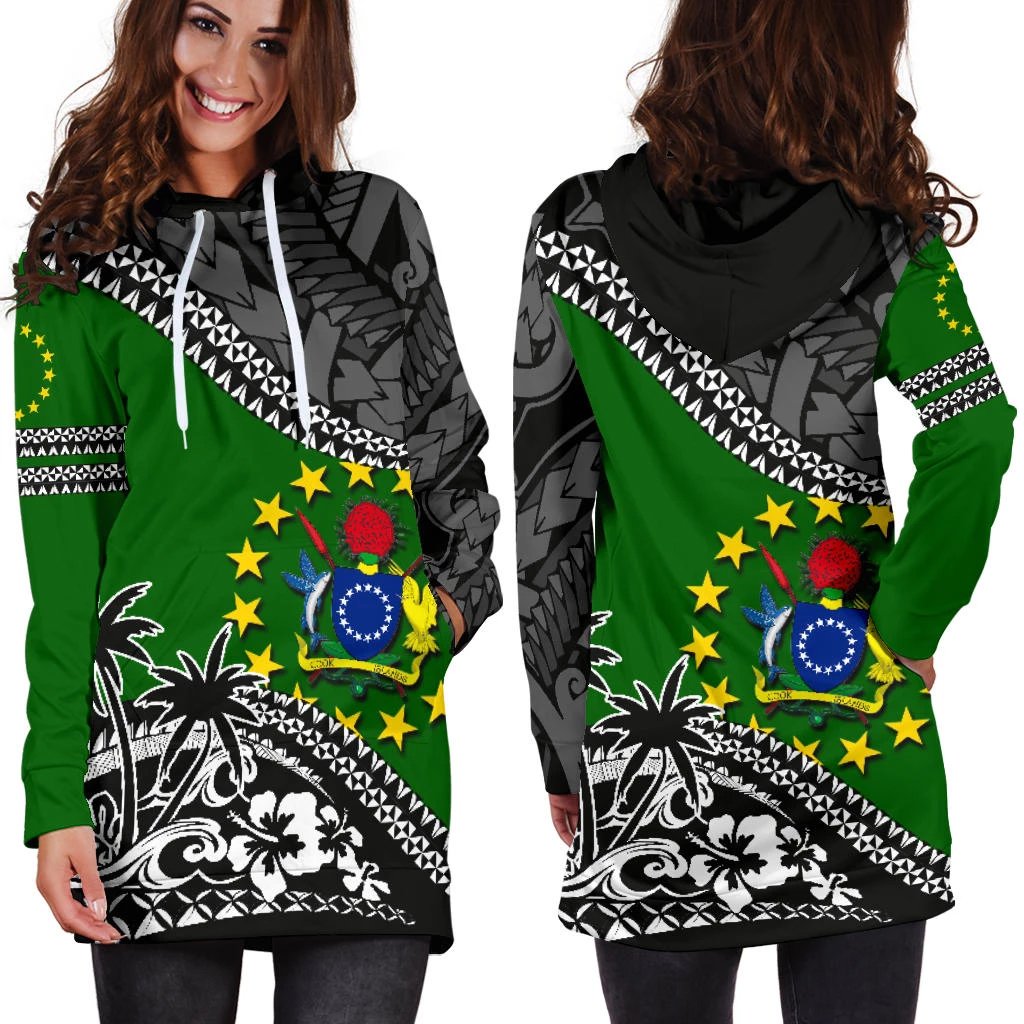 Cook Islands Hoodie Dress Fall In The Wave - Vibe Hoodie Shop