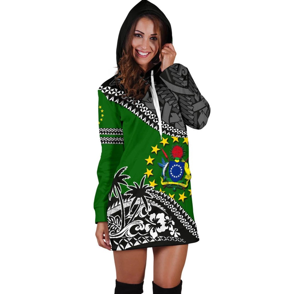 Cook Islands Hoodie Dress Fall In The Wave - Vibe Hoodie Shop