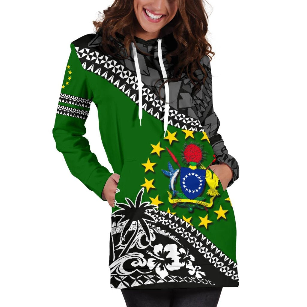 Cook Islands Hoodie Dress Fall In The Wave - Vibe Hoodie Shop