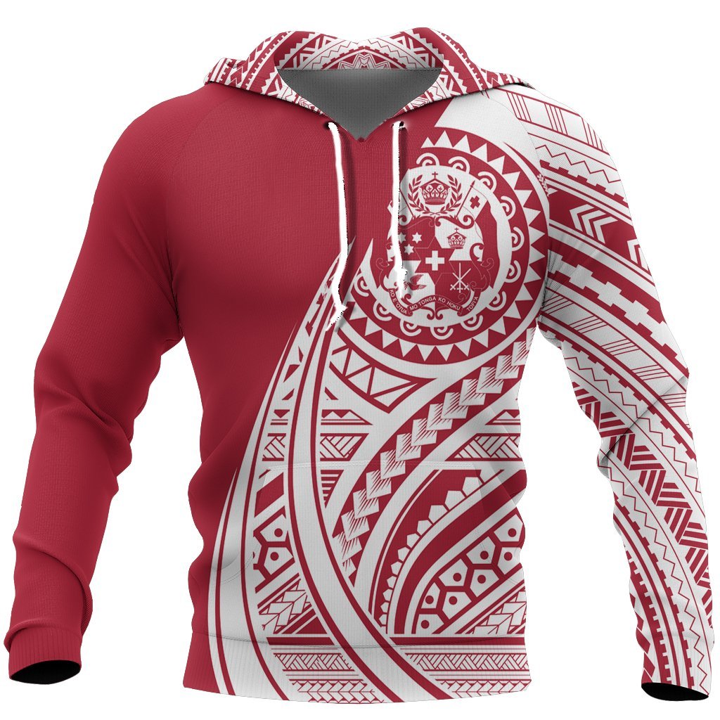 Hoodie Tonga Polynesian Red - Tattoo Style - Vibe Hoodie Shop