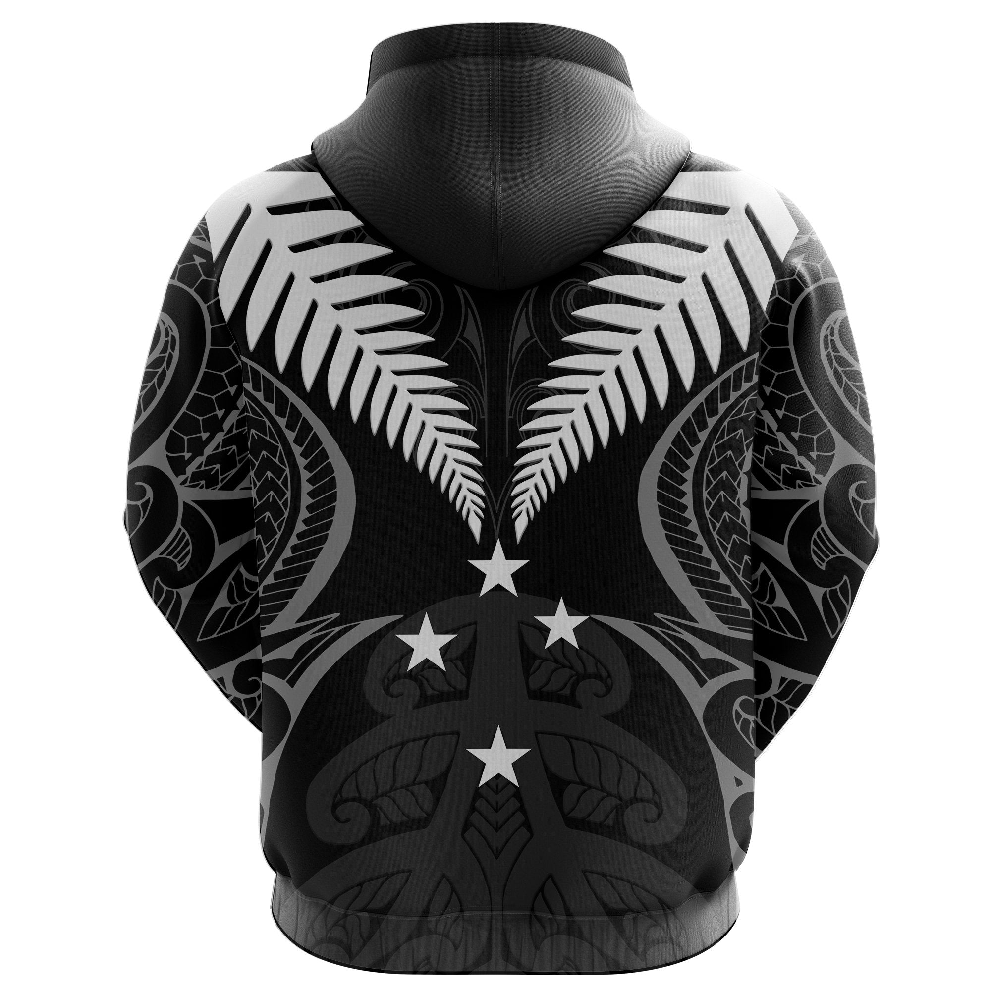 New Zealand Maori Silver Fern Zip Up Hoodie - Vibe Hoodie Shop