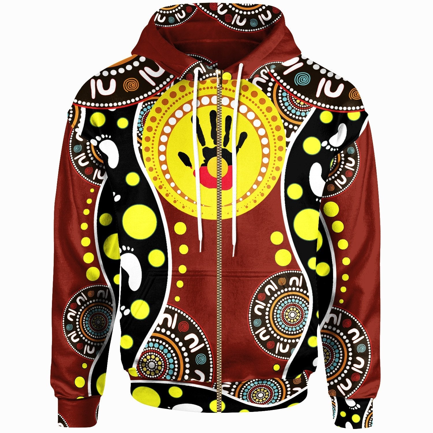 Aboriginal Zip Up Hoodie - Aboriginal Flag Aboriginal Lives Matter Sticker - Vibe Hoodie Shop