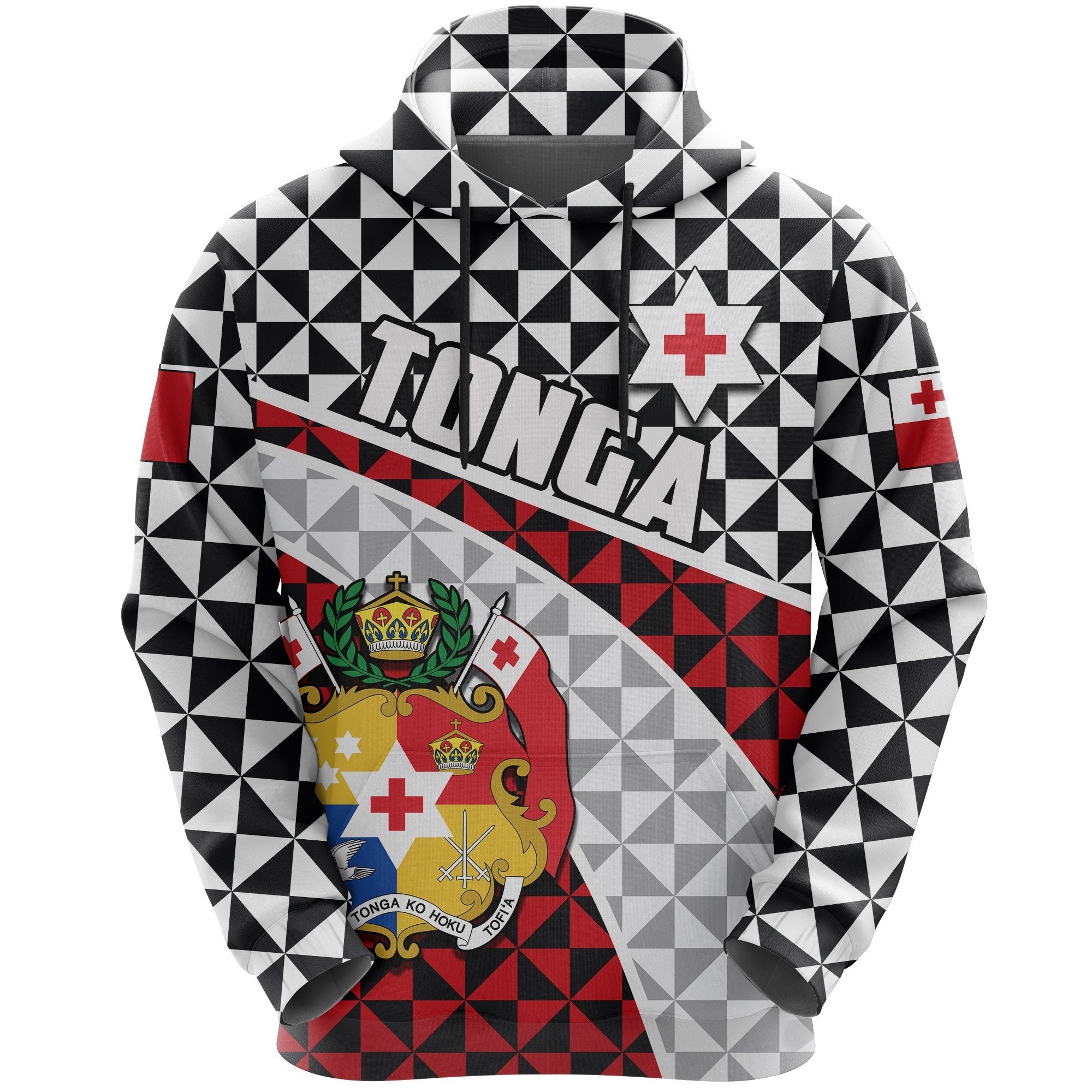 Tonga All Over Print Hoodie Coat Of Arms - Vibe Hoodie Shop