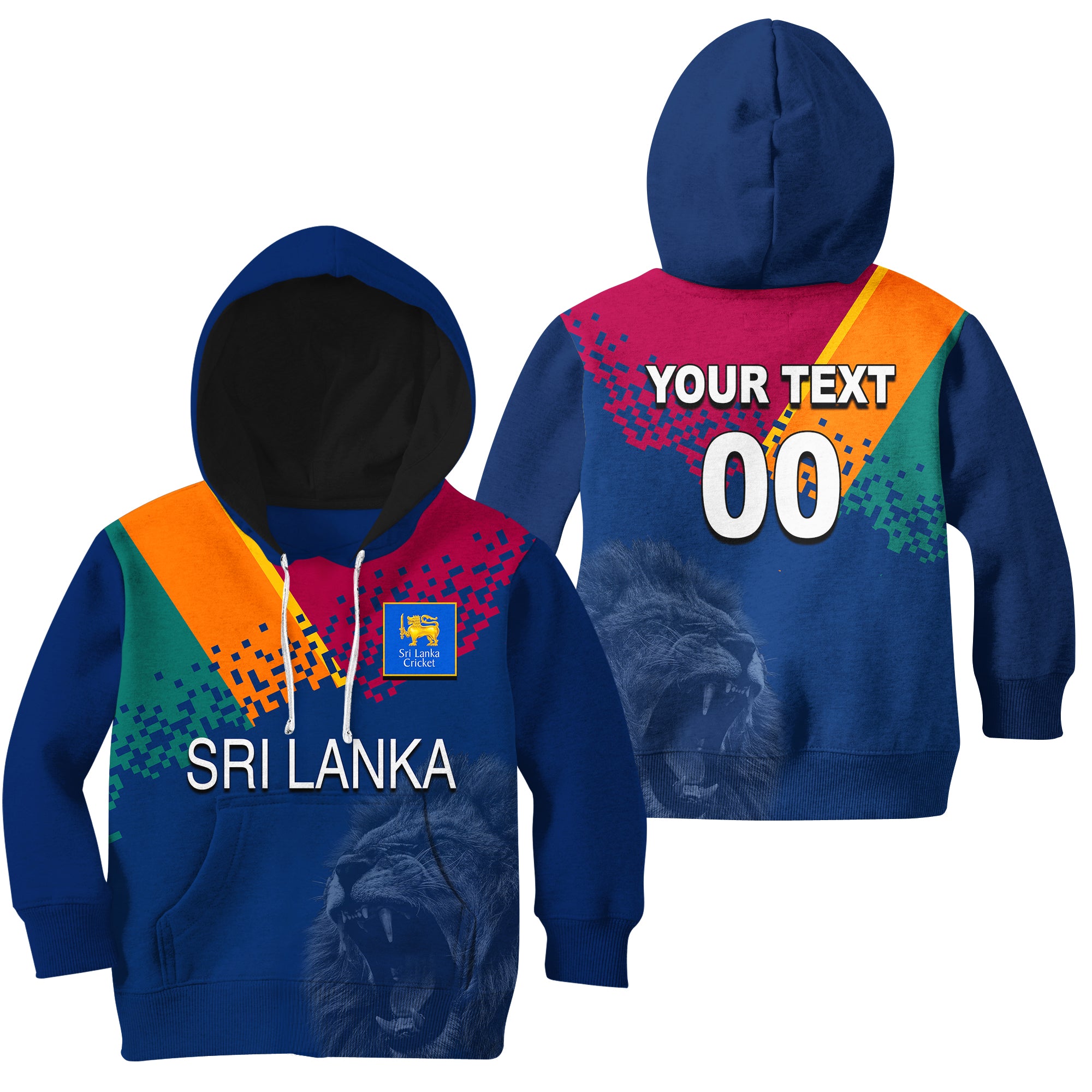 (Custom Personalised And Number) Sri Lanka Cricket Jersey Hoodie KID - Vibe Hoodie Shop