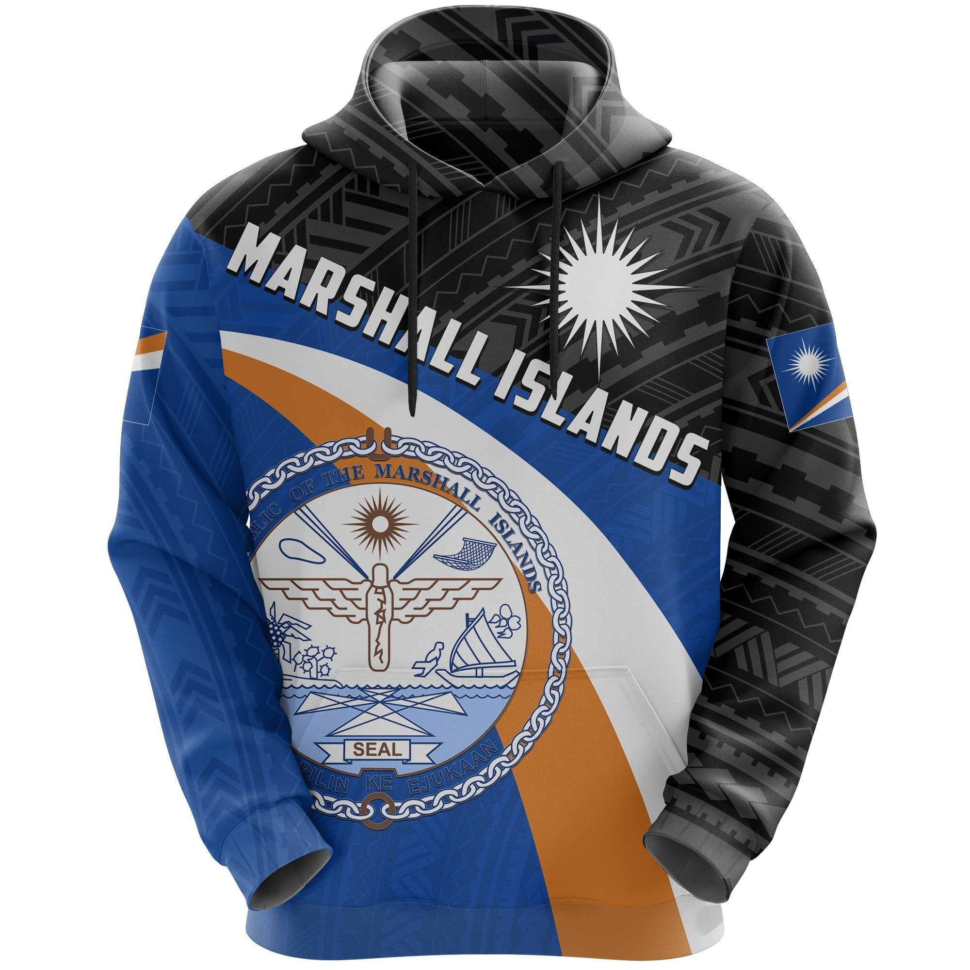 Marshall Islands All Over Print Hoodie Flag - Coat Of Arms - Vibe Hoodie Shop