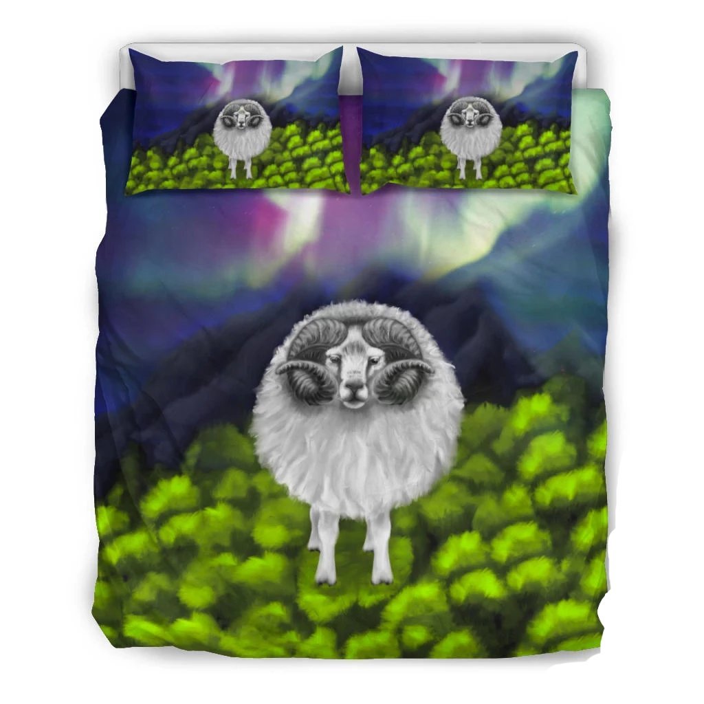 New Zealand Sheep Bedding Set Southern Lights - Vibe Hoodie Shop