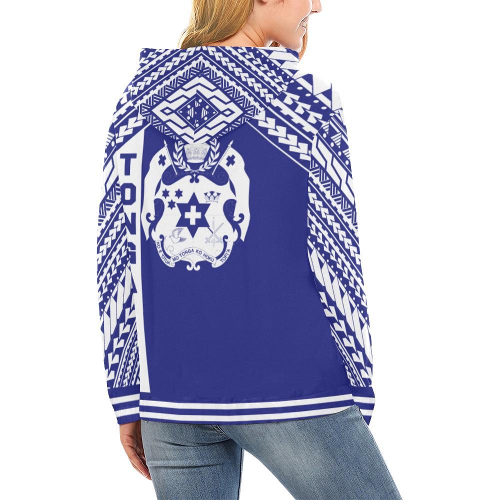 Coat Of Arms Tonga All Over Hoodie Blue - Vibe Hoodie Shop