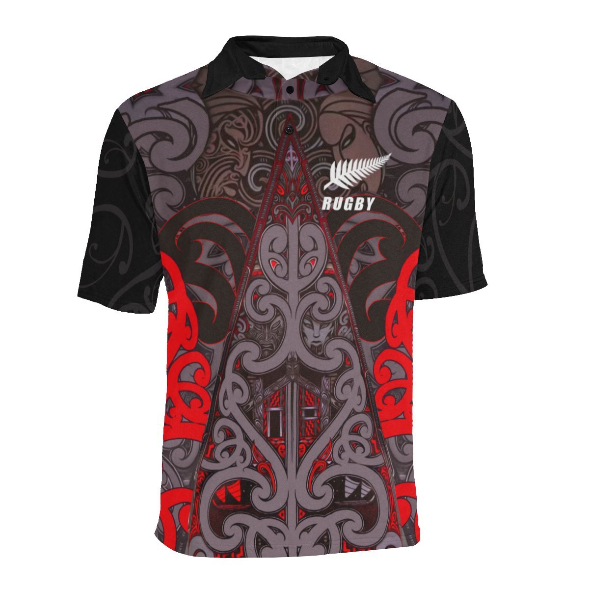 New Zealand Maori Rugby Polo T shirt - Vibe Hoodie Shop